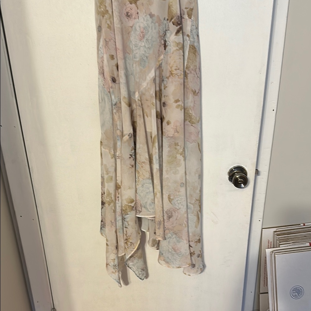 Wayf Cream Asymmetrical Spaghetti Strap Sundress - Picture 5 of 7